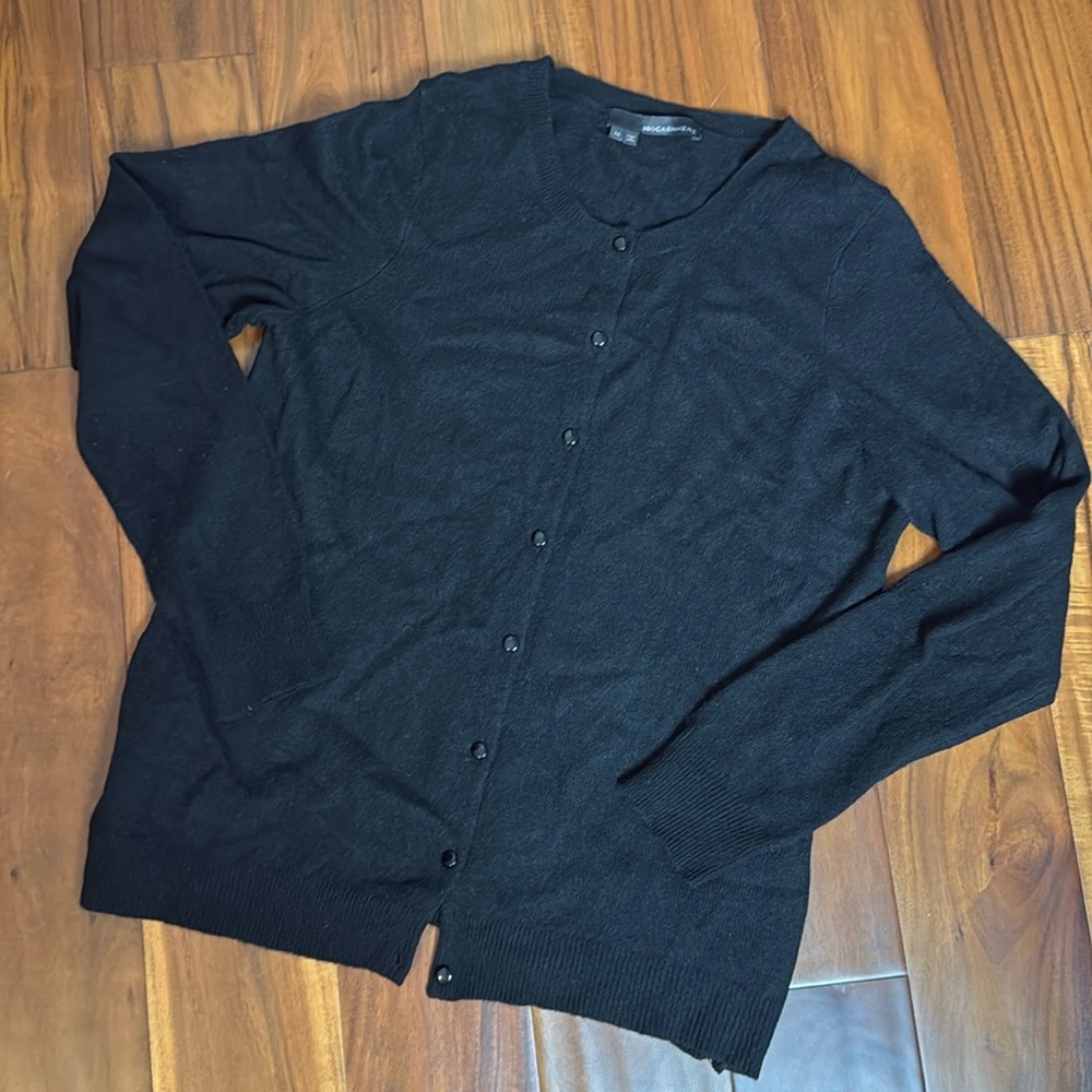 360 Cashmere Black Cardigan